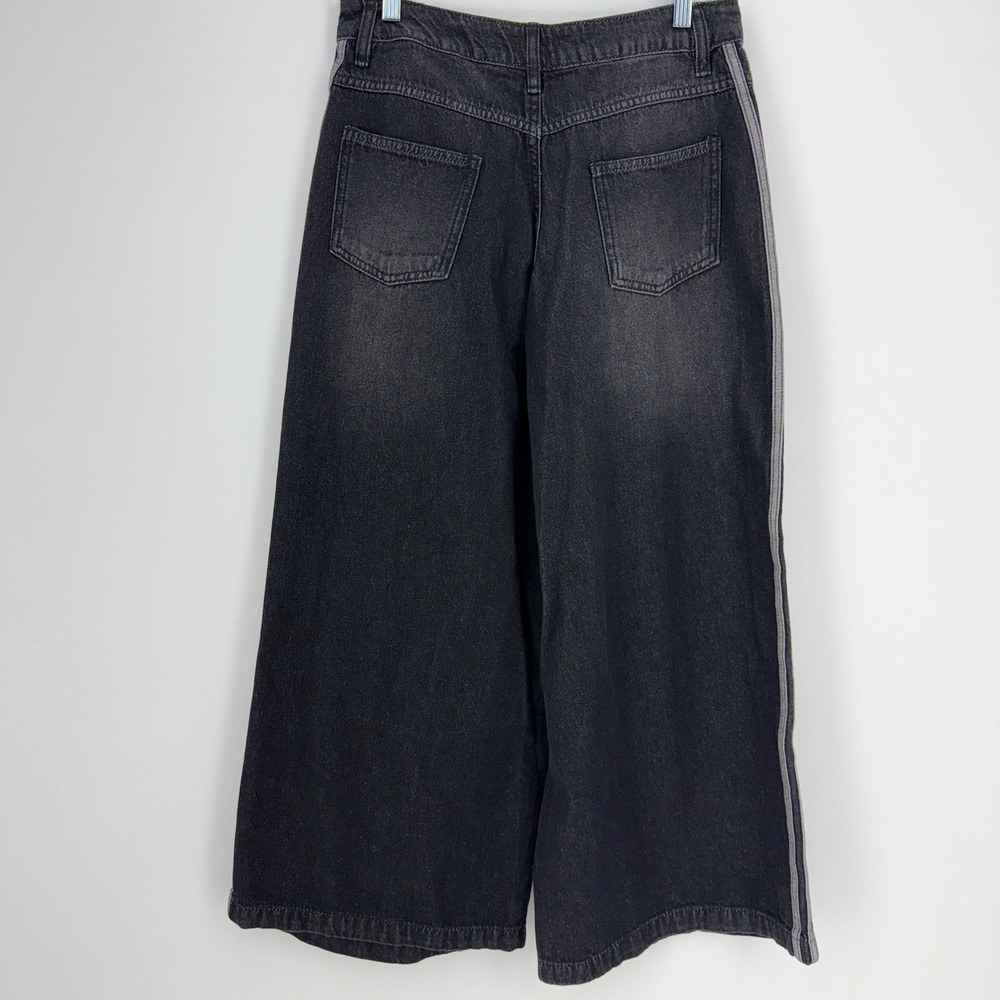 Adidas Y2K Pants Women Size 26/30‎ Black Originals Adicolor Denim Adilenium New - Picture 4 of 15